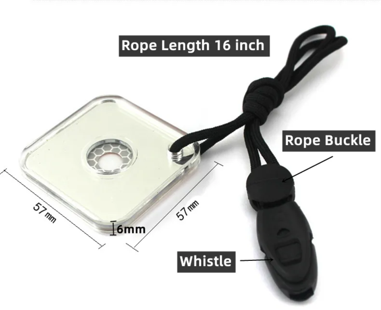 Emergency Signal Mirror – Compact Survival Signaling Tool with Whistle