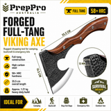 Forged Full-Tang Viking Axe – High Carbon Steel Outdoor Axe