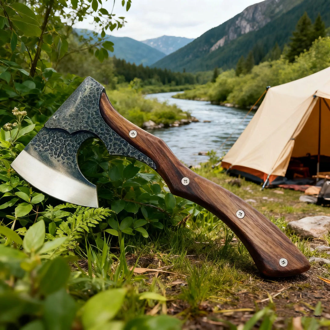 Forged Full-Tang Viking Axe – High Carbon Steel Outdoor Axe