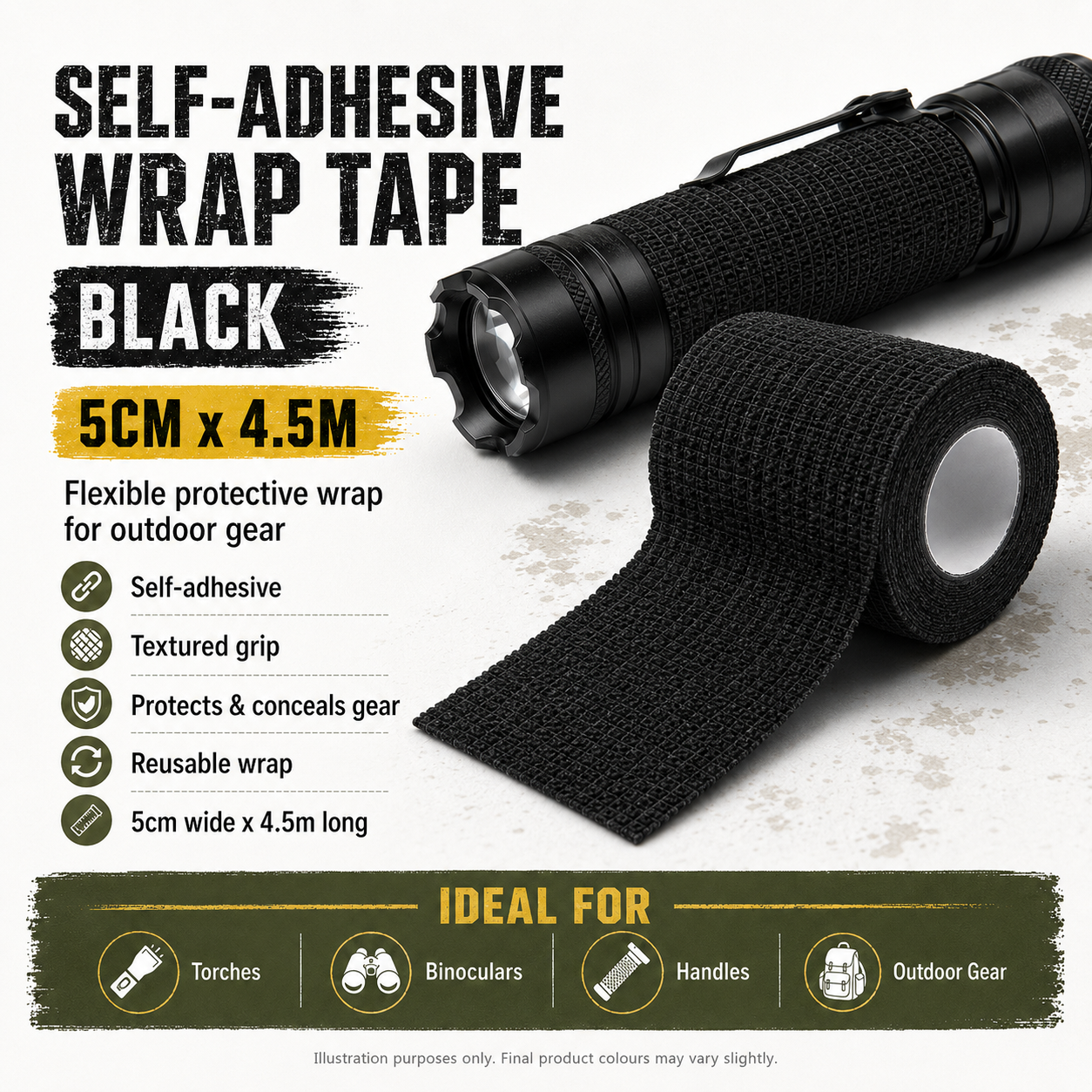Self‑Adhesive Wrap Tape 50mm x 4.5m | PrepPro