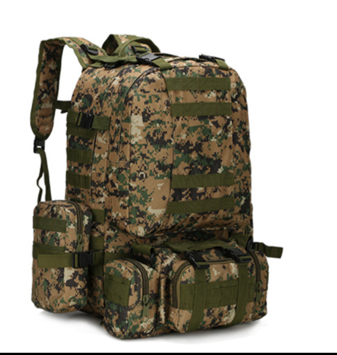 4-in-1 Modular Adventure Backpack – 50L Main Pack with Detachable Utility Pouch System