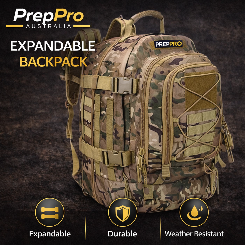 Tactical Expandable Backpack – 3‑Day Waterproof Pack | PrepPro