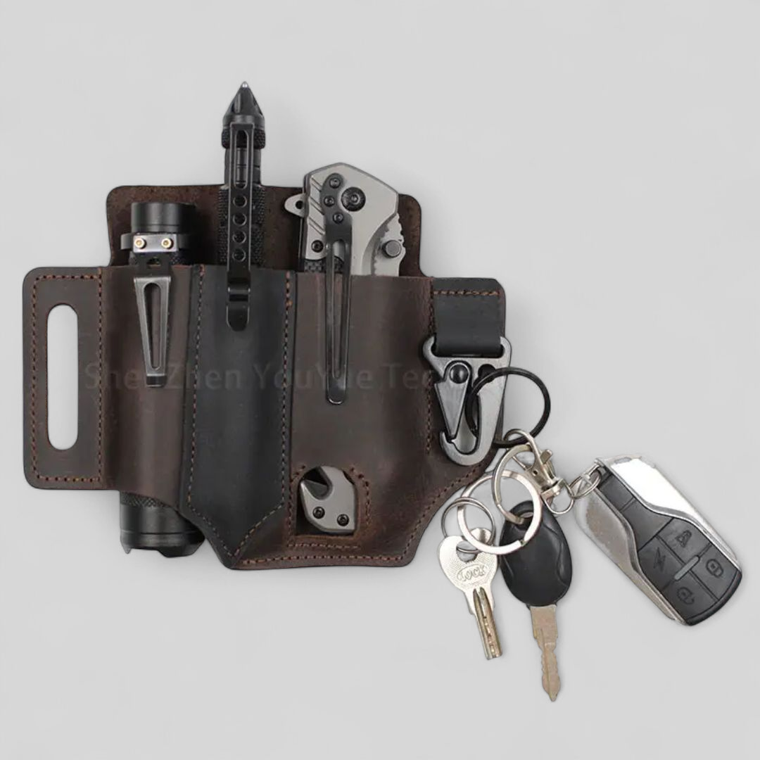 PrepPro Leather EDC Belt Sheath – Everyday Essentials, One Holster