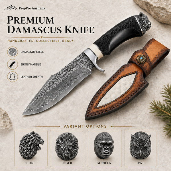 Damascus Steel Survival Knife – Wildling Series | PrepPro