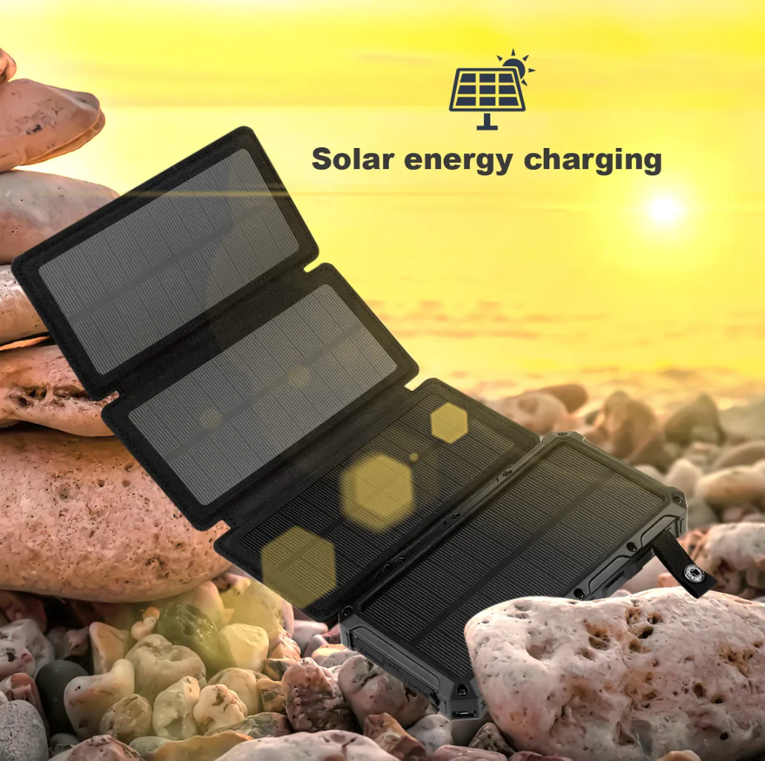 20,000mAh Solar Power Bank with Wireless Charging