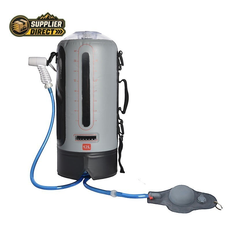 12L Pressurised Camp Shower – Portable Outdoor Shower with Air Pump