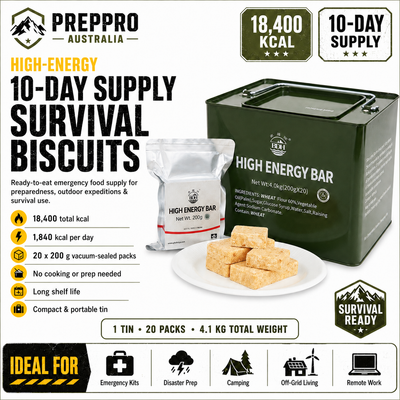 High-Energy Survival Biscuits – 4.1kg Tin | 10-Day Emergency Food Supply | long Shelf Life