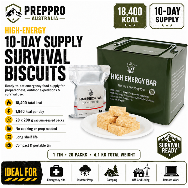 High-Energy Survival Biscuits – 4.1kg Tin | 10-Day Emergency Food Supply | long Shelf Life