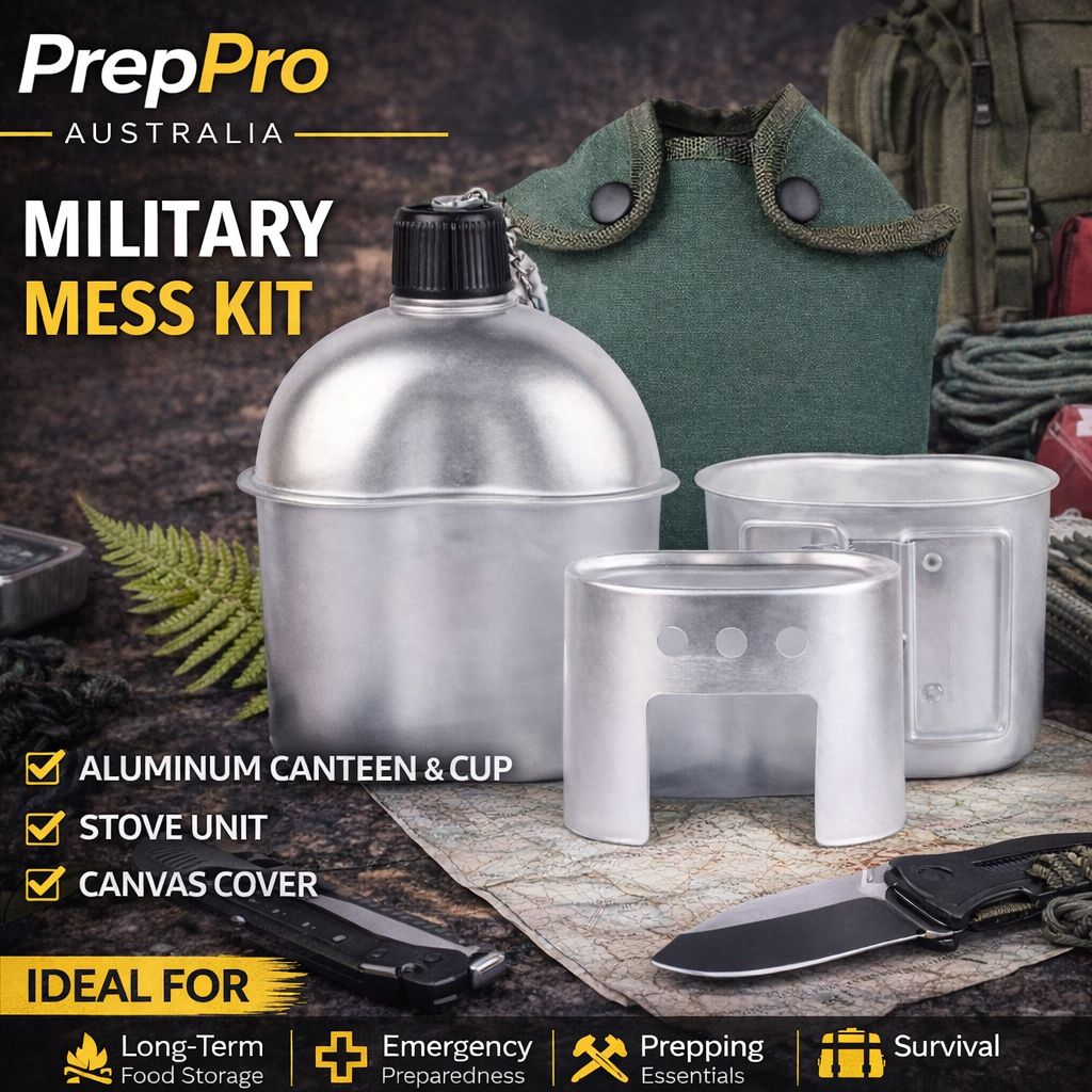 Aluminium Canteen Cook Set 1L | Cup, Stove & Carry Bag Australia