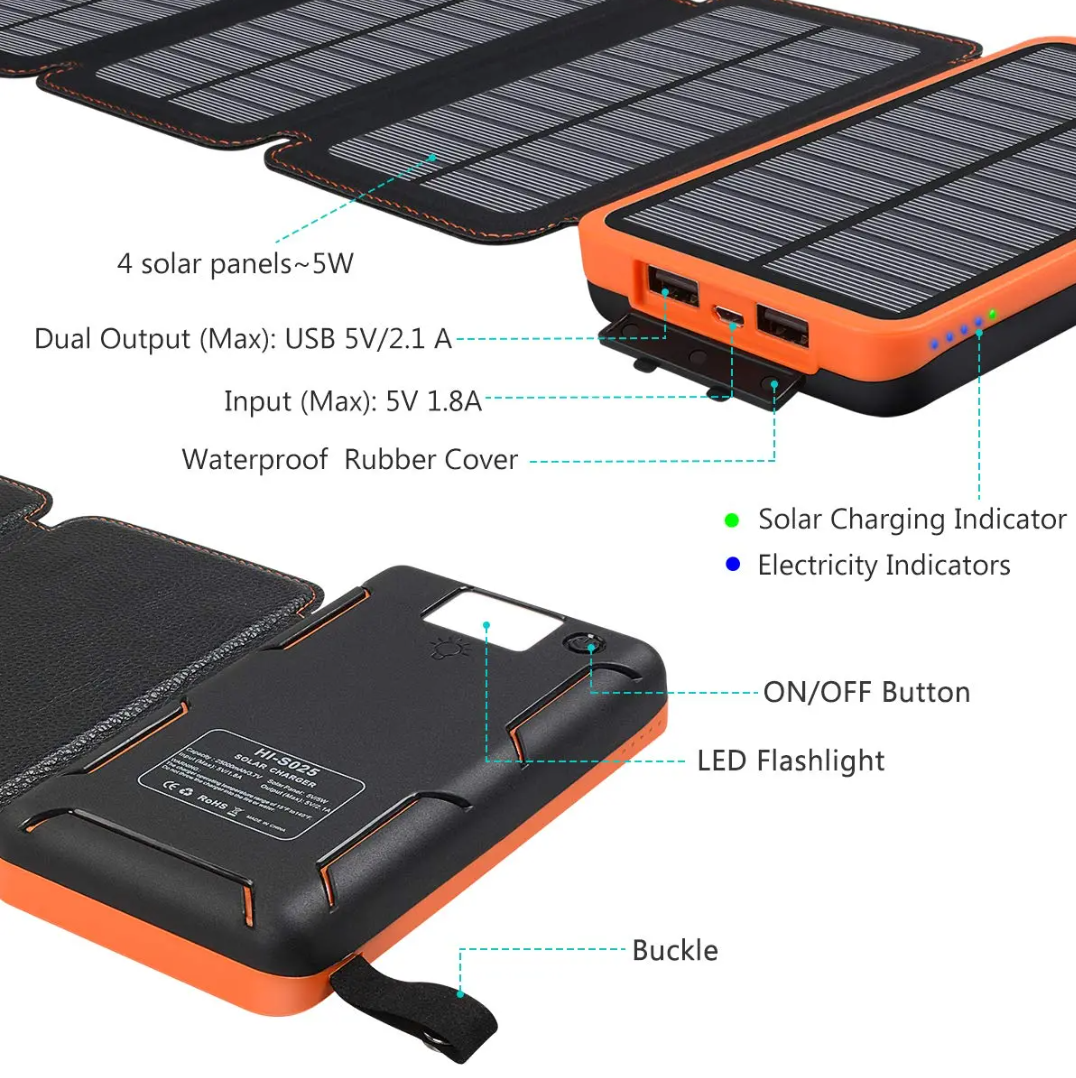 24,000mAh Rugged Solar Power Bank