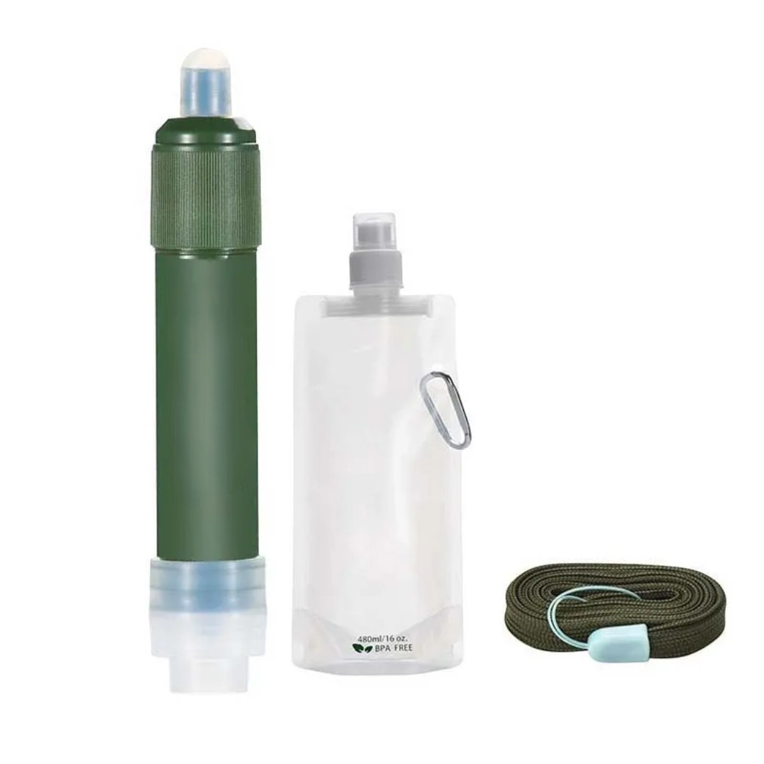 3 Stage Emergency Water Purifier Straw | Portable Survival Water Straw