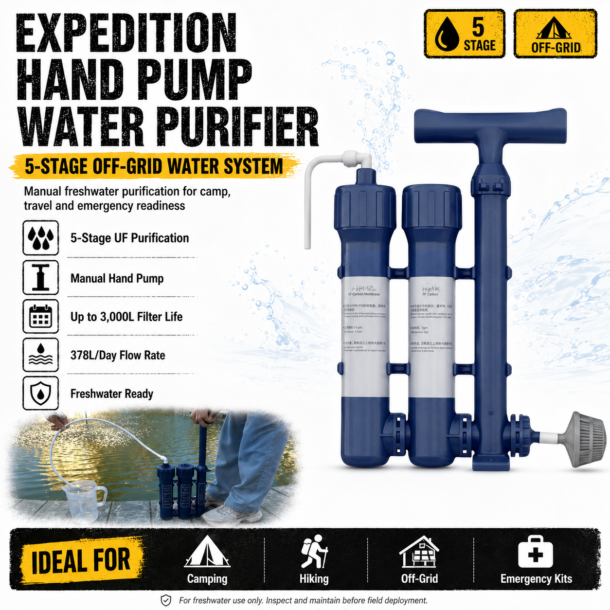 Expedition Hand Pump Water Purifier System