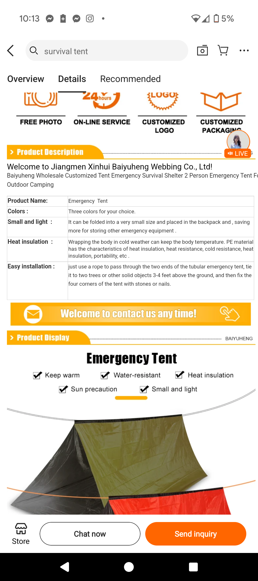 PrepPro Emergency Survival Tent – Stay Warm, Dry & Visible Anywhere