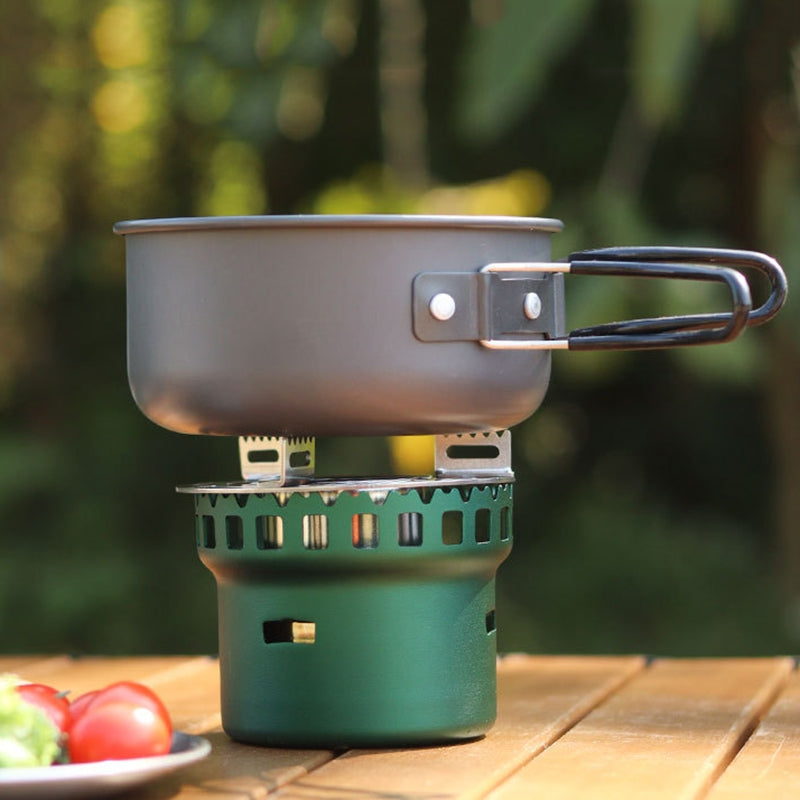 PrepPro Compact Alcohol Camping Stove – Windproof Outdoor Cooking System