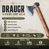 Viking-Style Camp Axe – DRAUGR + Foldable Diamond Sharpener (Bundle)