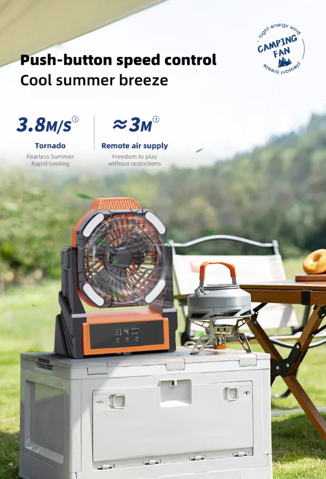 Solar Rechargeable Camping Fan