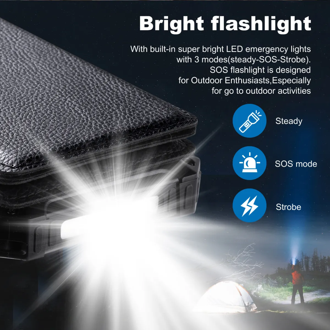 20,000mAh Solar Power Bank with Wireless Charging