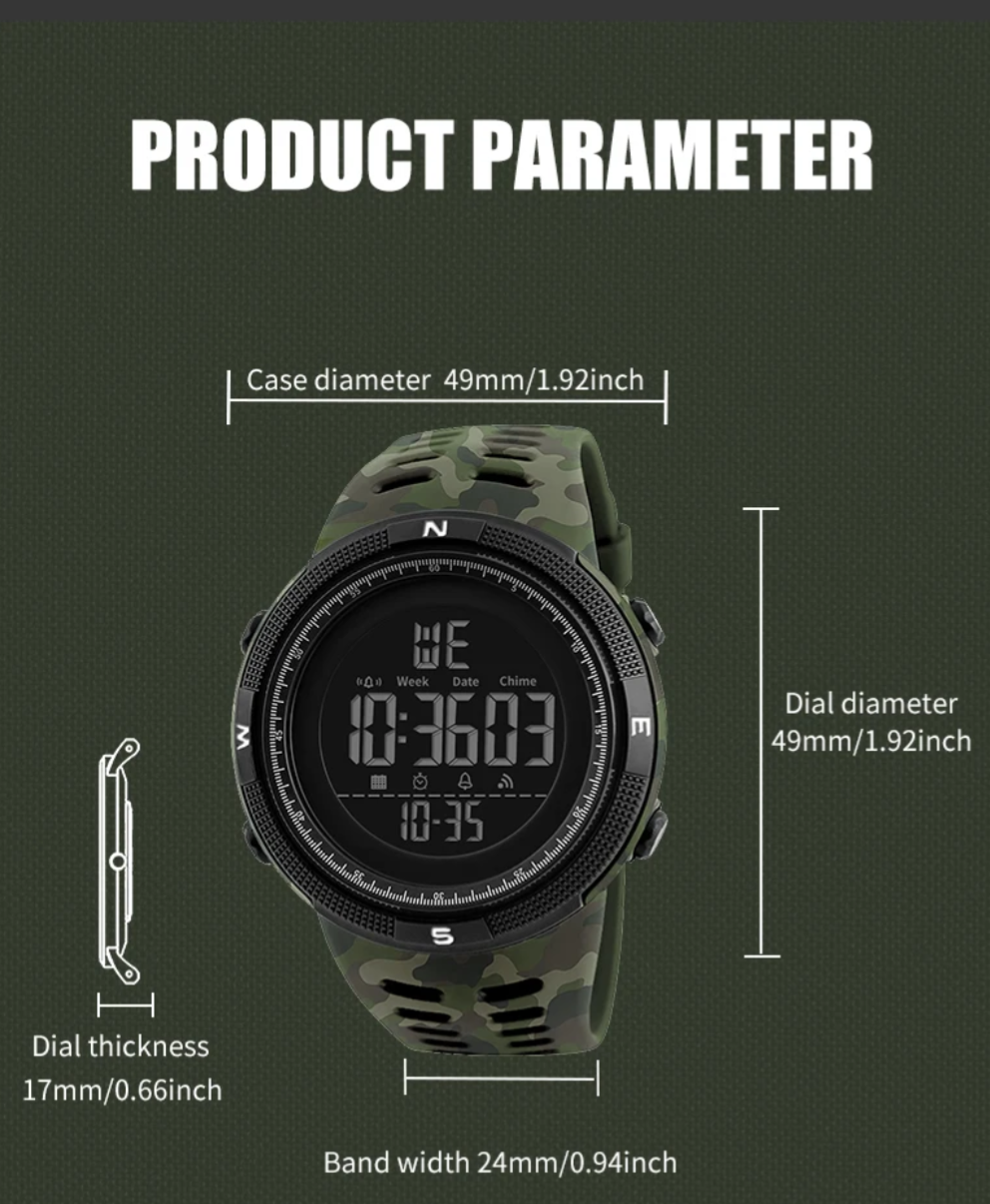 Tactical Camouflage Watch
Built for the Bold. Designed for the Prepared.