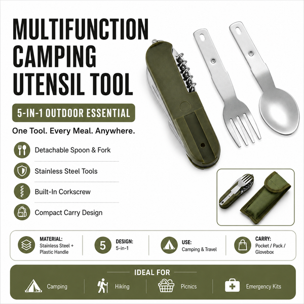 Multifunction Camping Utensil Tool – Compact & Durable | PrepPro
