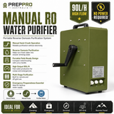 Hand-Crank Water Purifier + Spare RO Filter Set (Bundle)