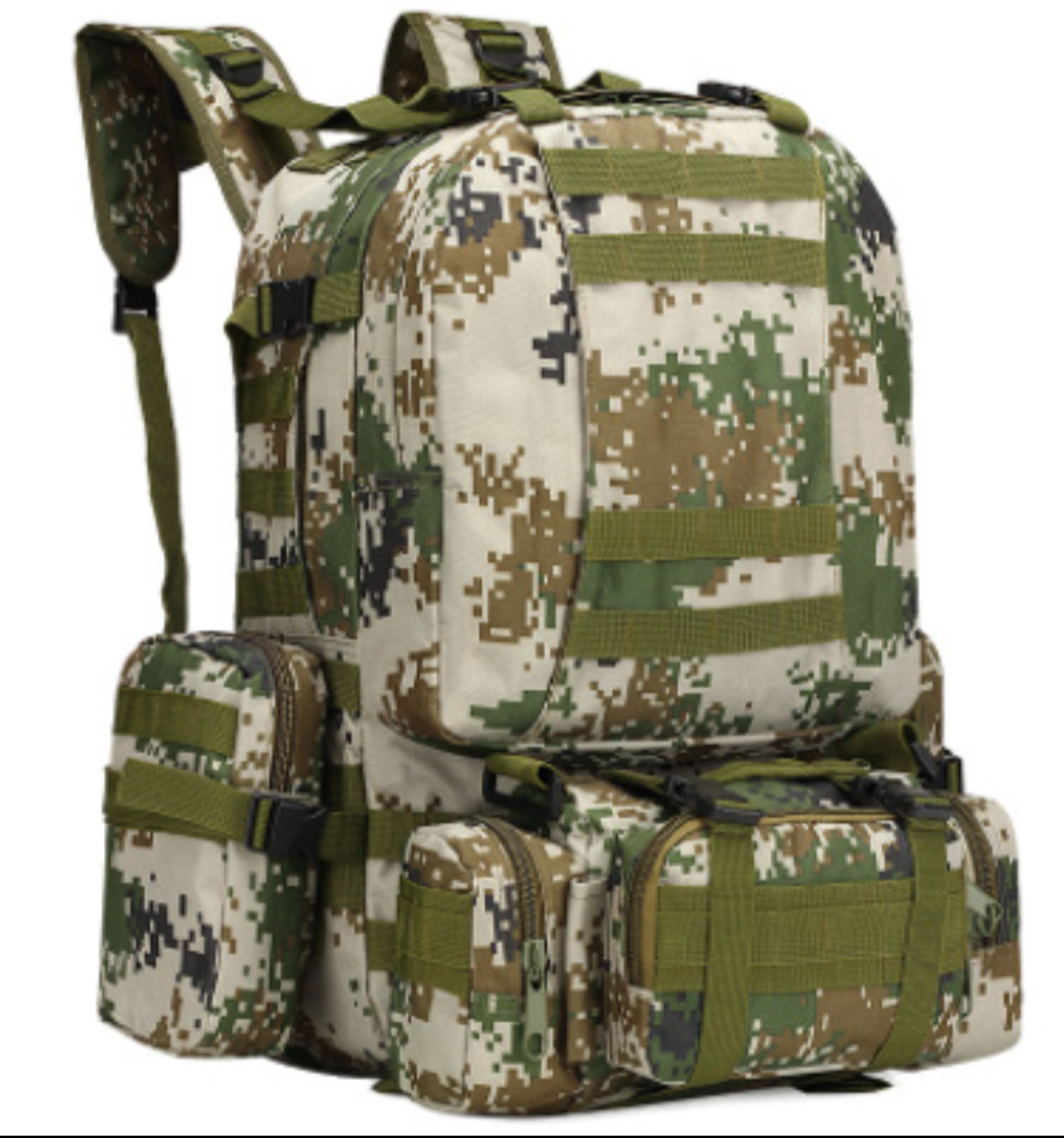 4-in-1 Modular Adventure Backpack – 50L Main Pack with Detachable Utility Pouch System