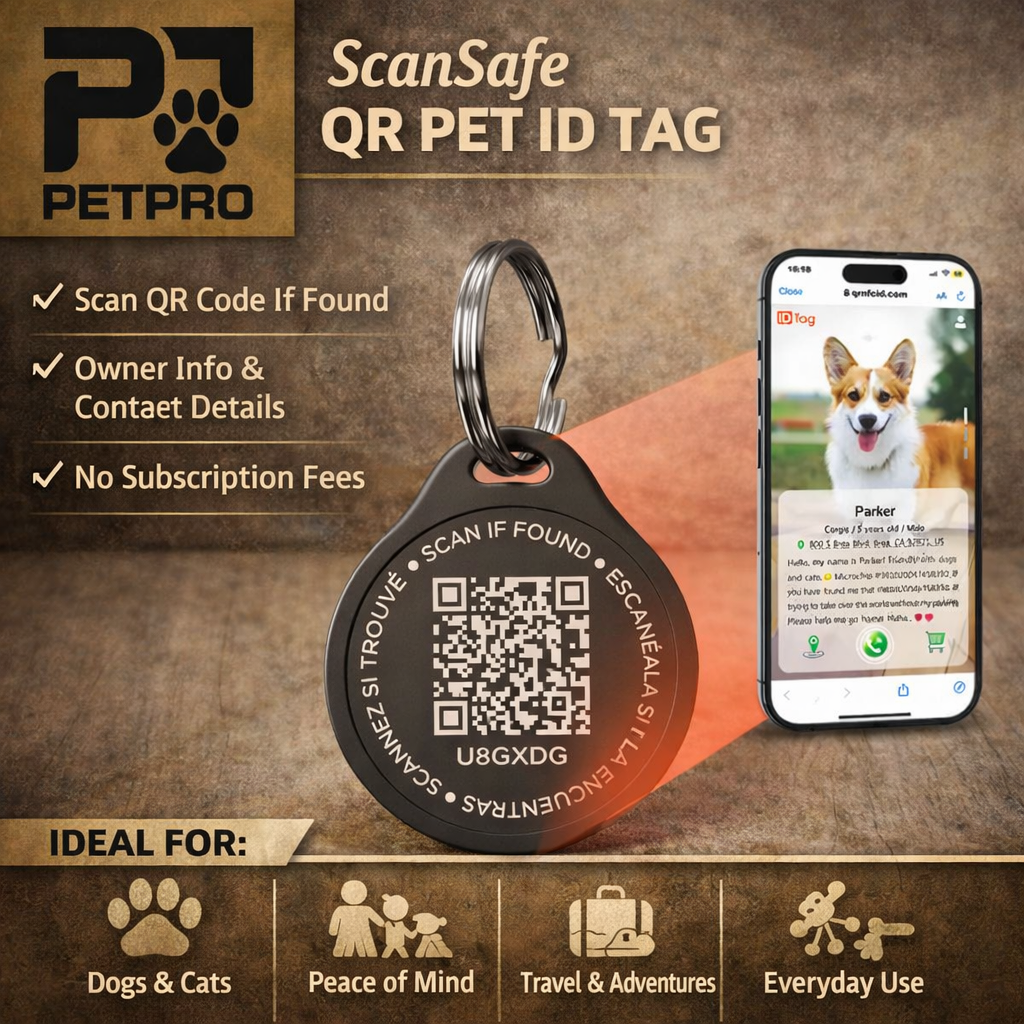 Tactical Dog Collar + Smart QR Pet ID Tag