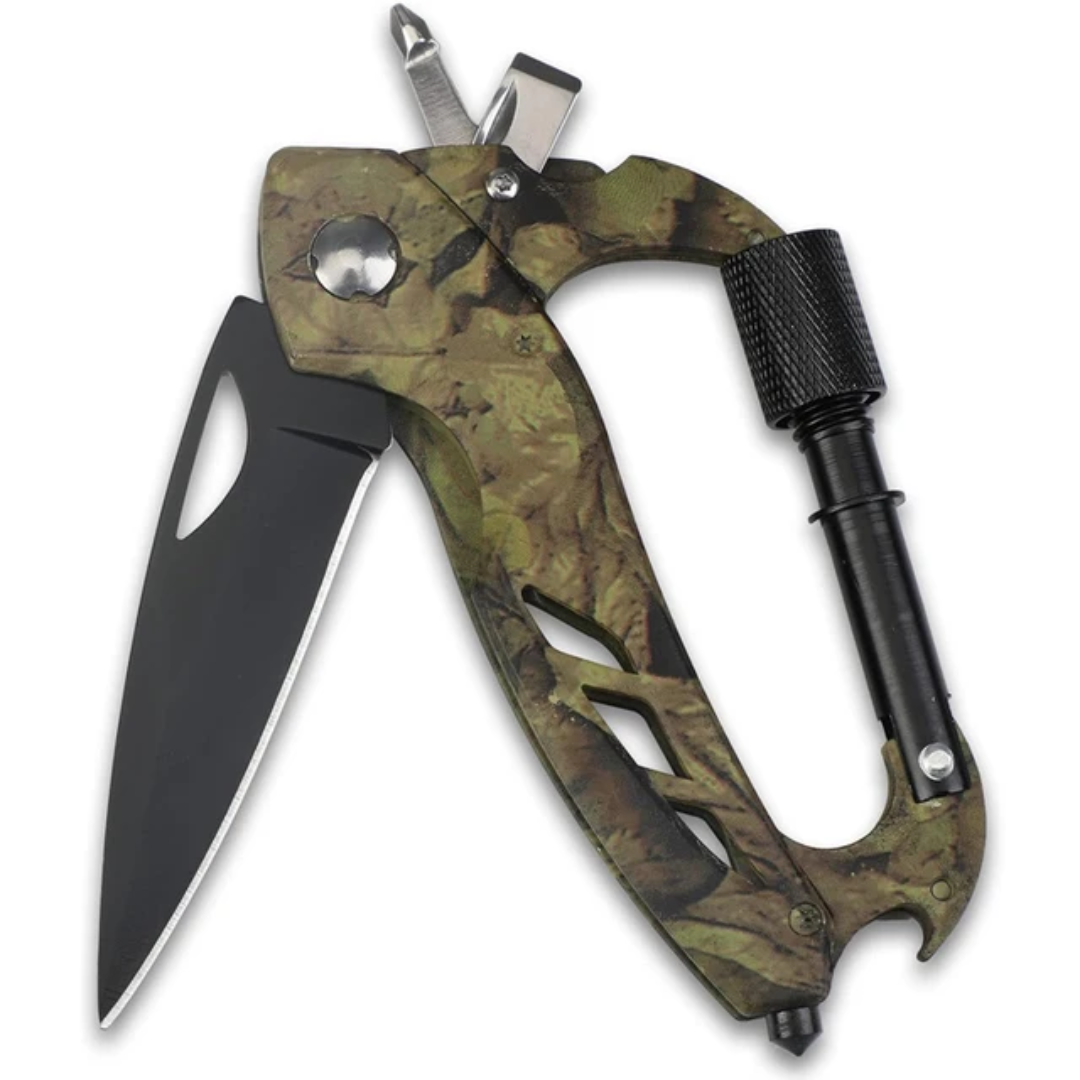 6-in‑1 Locking Carabiner Knife | PrepPro