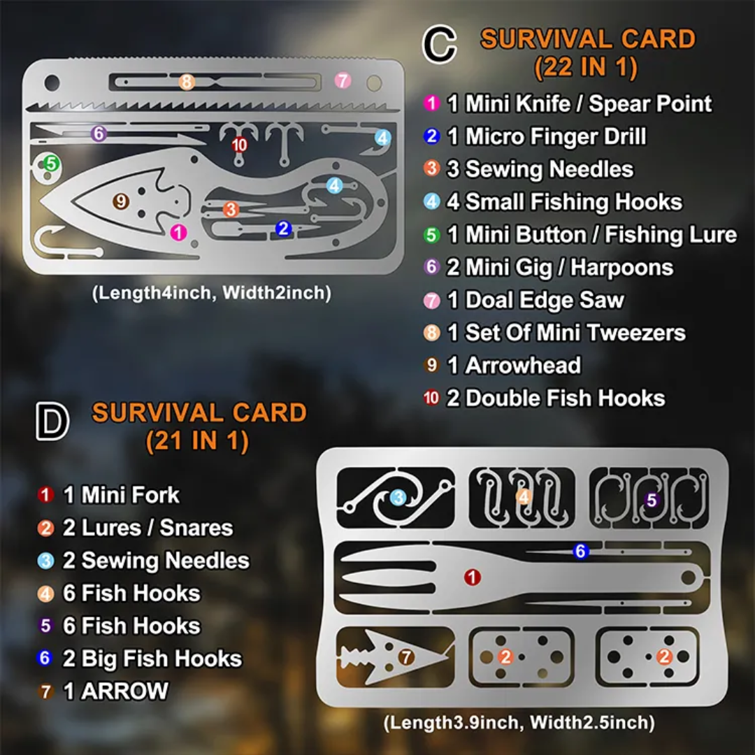 PrepPro Survival Card Set – 21 & 22-in-1 Emergency Tools

Be Ready for Anything, Anywhere