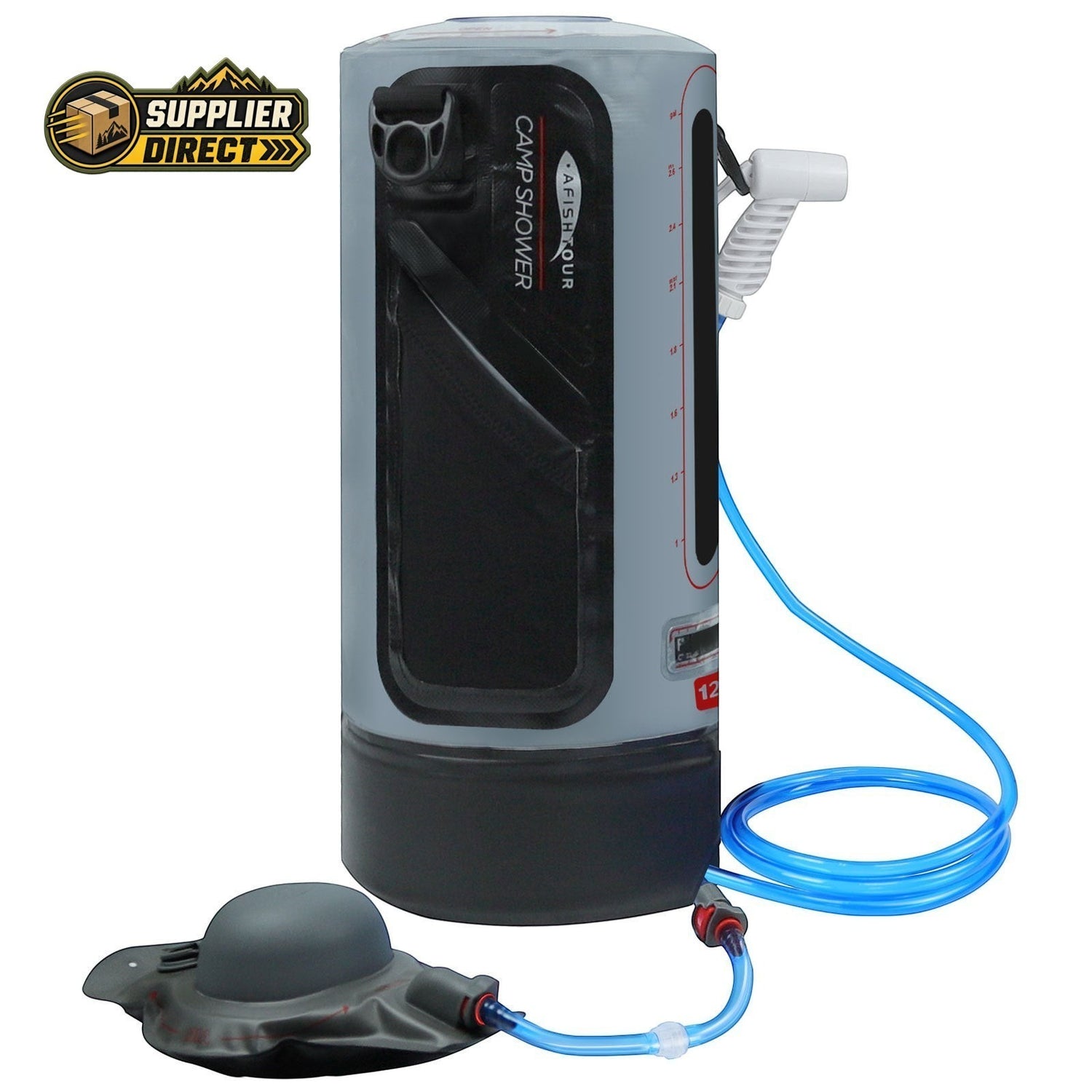 12L Pressurised Camp Shower – Portable Outdoor Shower with Air Pump
