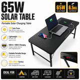 65/130w Folding Solar Table | Portable Camping Solar Charger