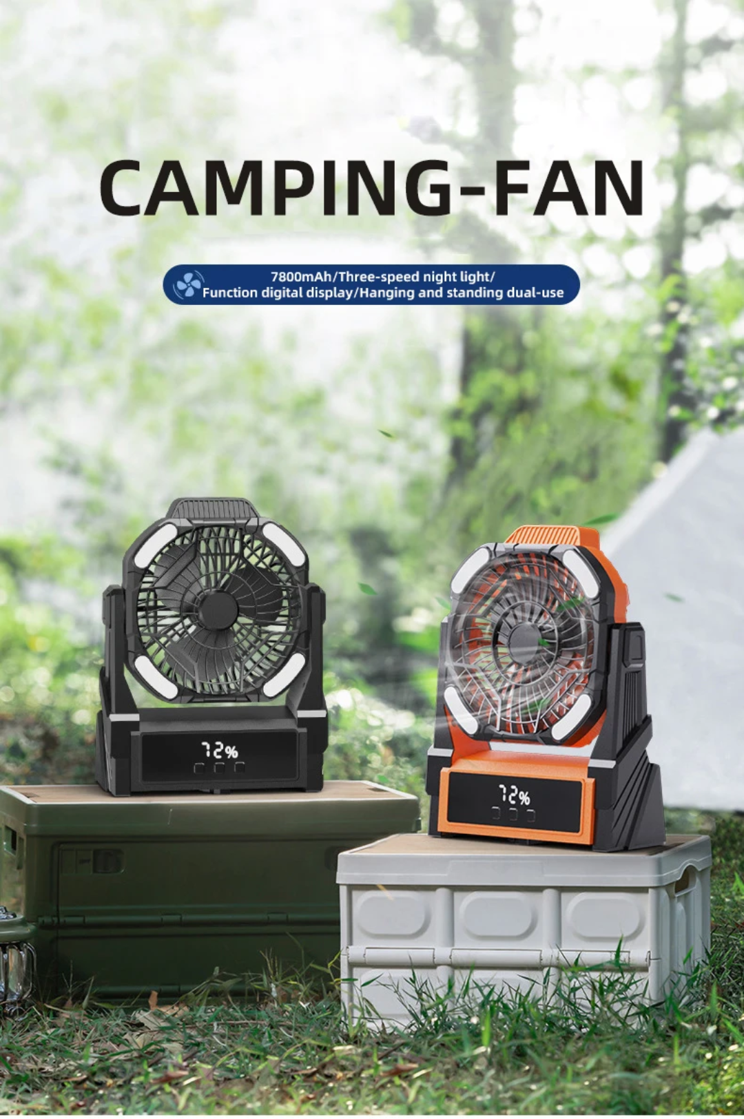 Solar Rechargeable Camping Fan