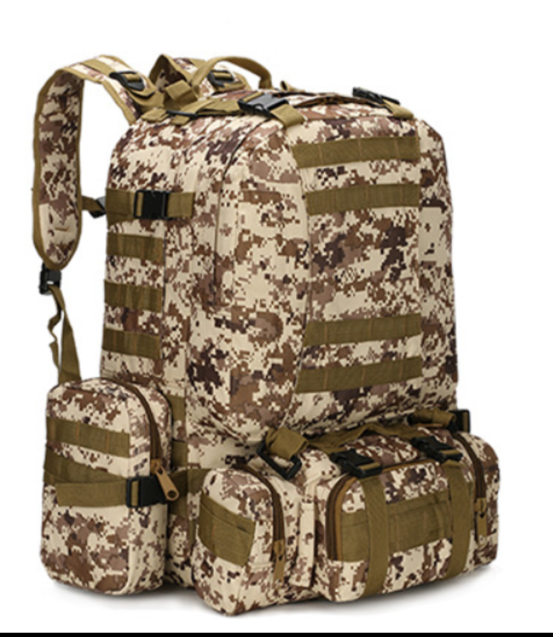 4-in-1 Modular Adventure Backpack – 50L Main Pack with Detachable Utility Pouch System