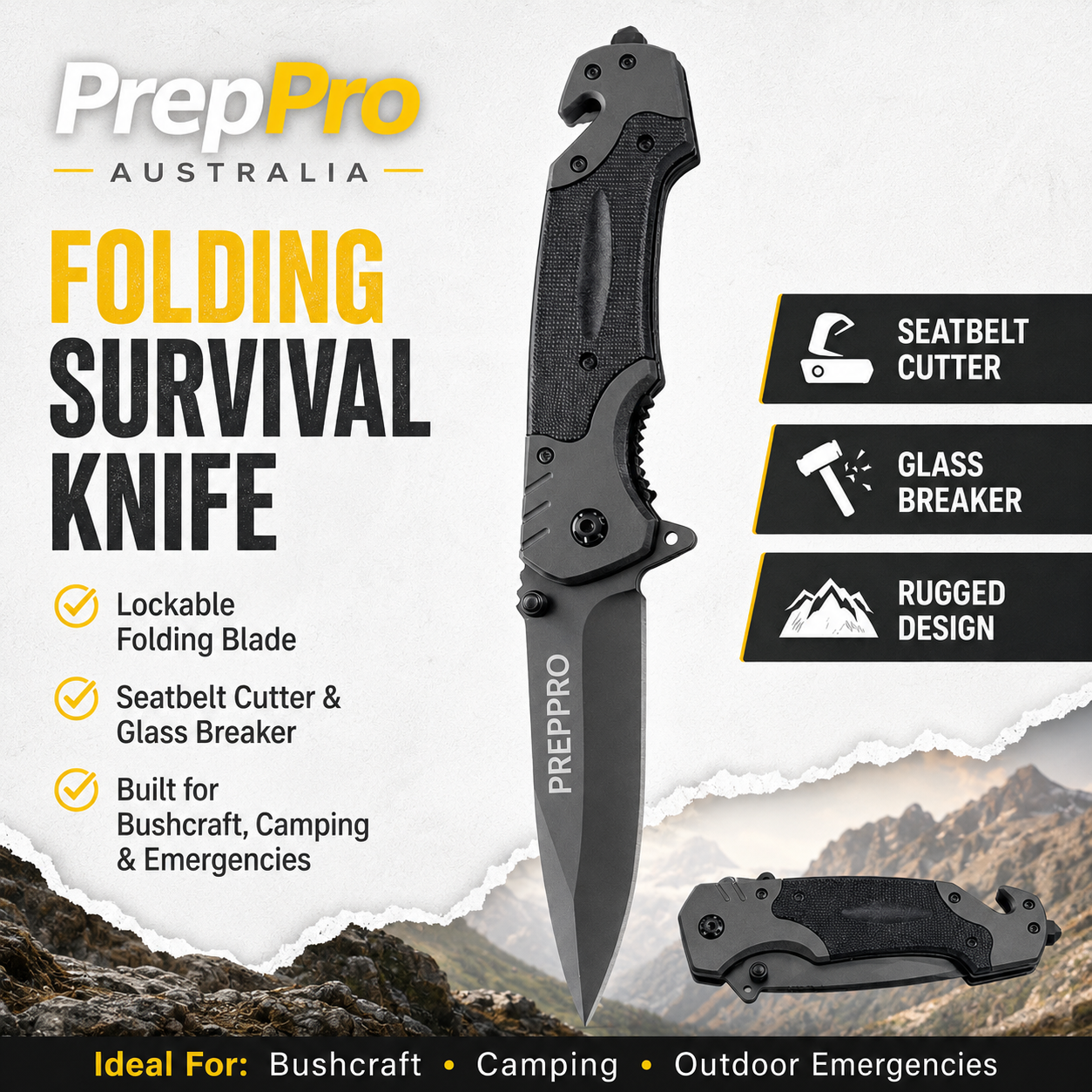 Fold‑Out Utility Knife – Durable Outdoor Task Knife | PrepPro