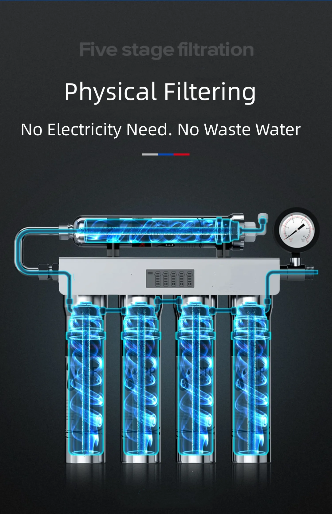 PureFlow 5-Stage Stainless Steel Under Sink Water Filtration System