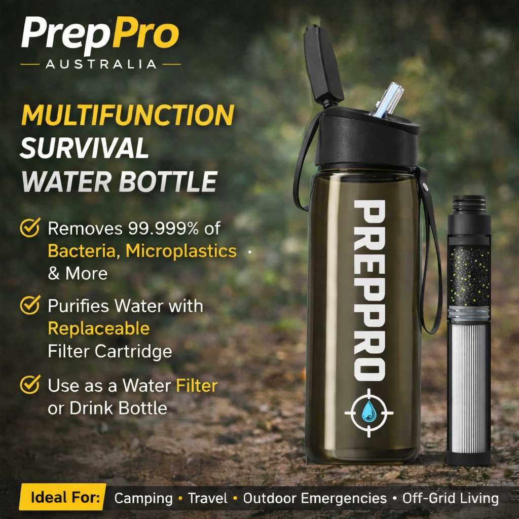 Tritan Survival Filter Bottle with Compass | PrepPro