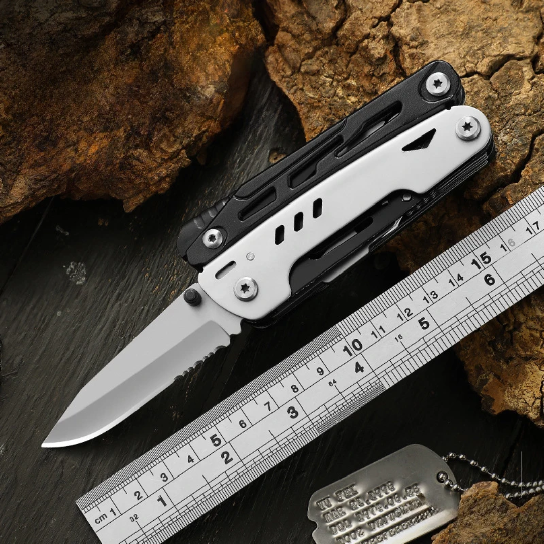 12-in-1 Tactical Multitool – Detachable Scissors Edition