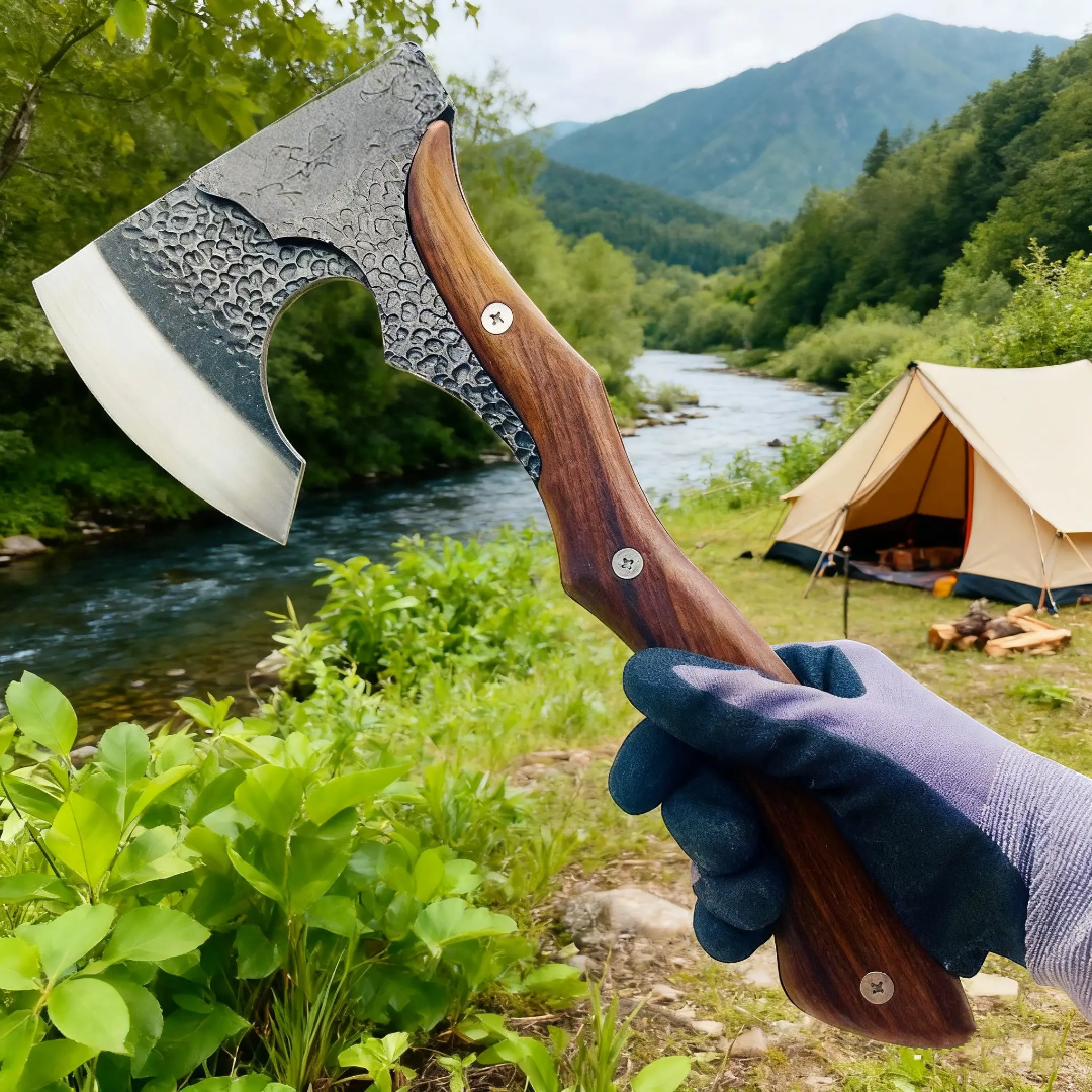 Forged Full-Tang Viking Axe – High Carbon Steel Outdoor Axe