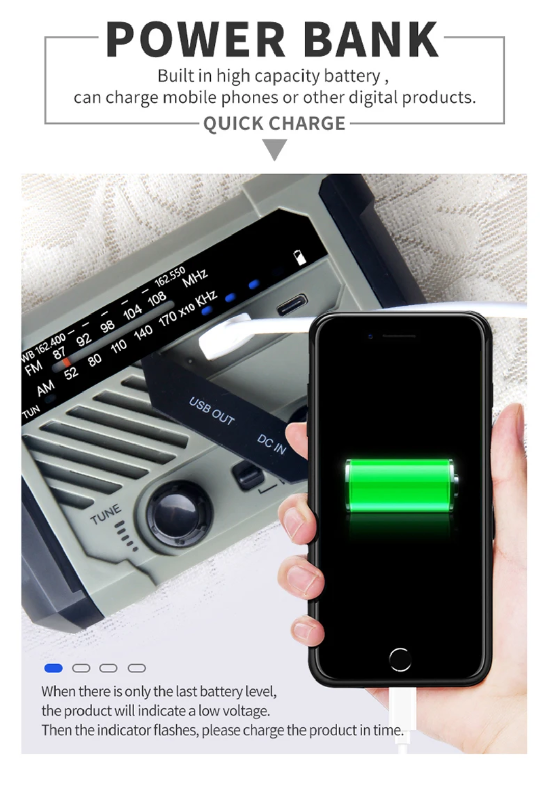 Solar Hand-Crank Emergency Radio & Power Bank