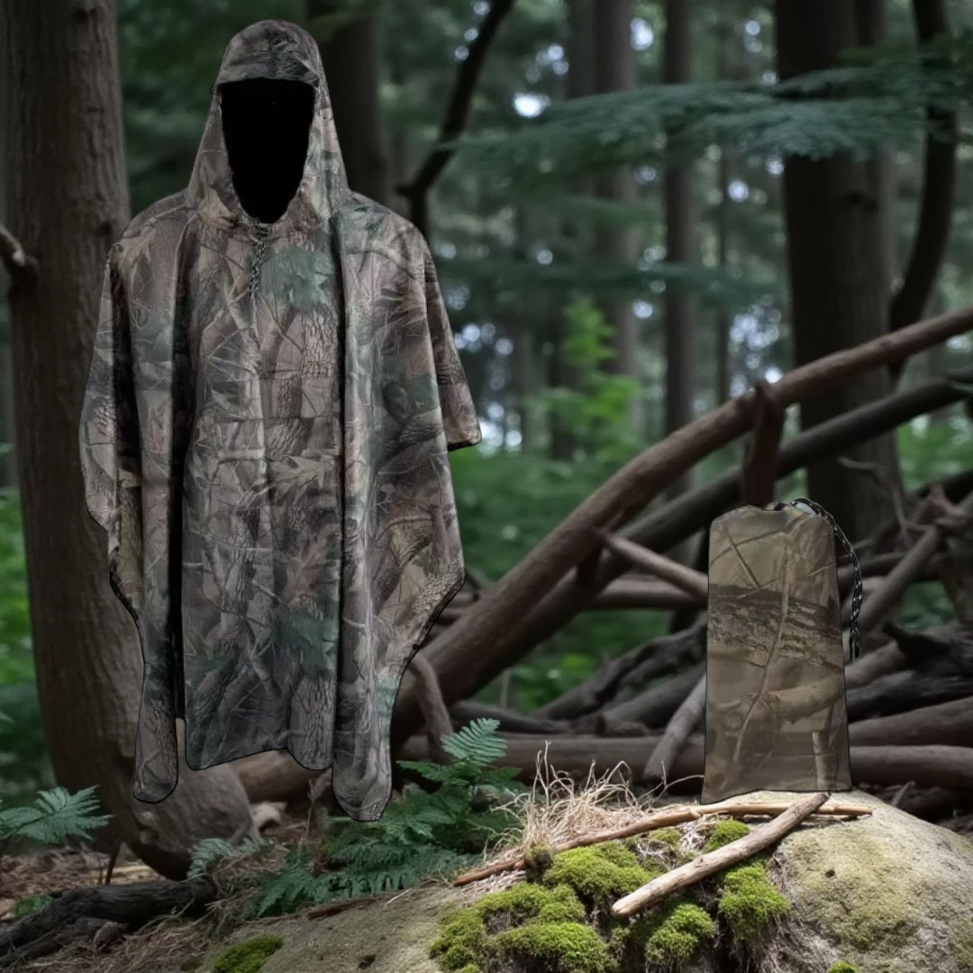 PrepPro Tactical Rain Poncho – Camouflage Waterproof Survival Cover