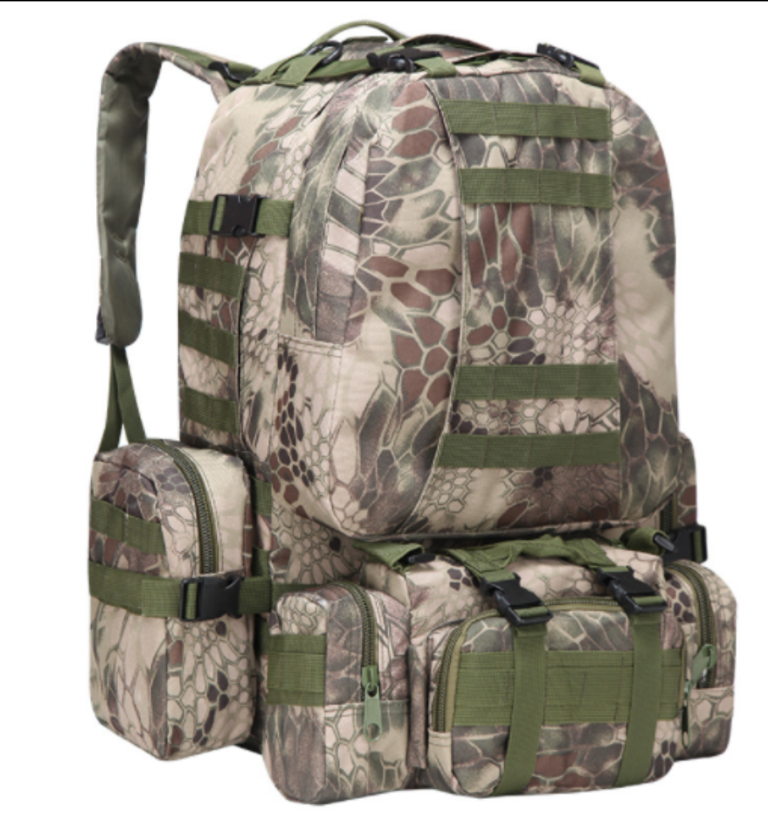 4-in-1 Modular Adventure Backpack – 50L Main Pack with Detachable Utility Pouch System