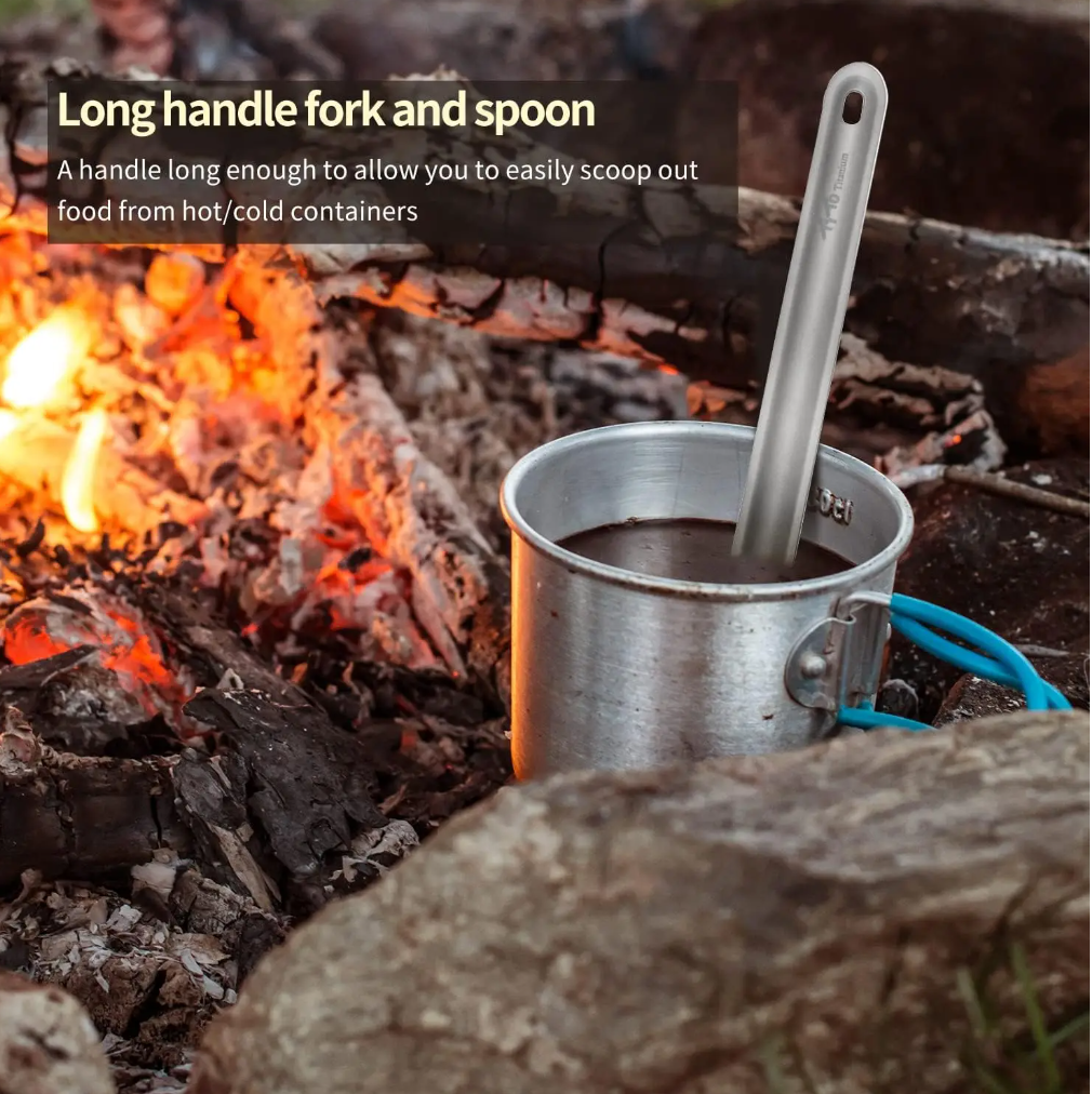 PrepPro Titanium Long-Handled Camping Cutlery Set - PrepPro Australia