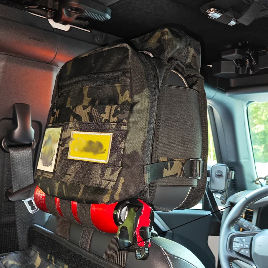 5-Piece Tactical Vehicle Storage Set – MOLLE Seat-Back, Headrest & Boot Organiser System
