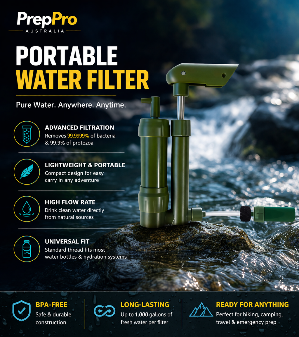 Mini Water Purification Hand Pump | Portable Filter AU – PrepPro Australia