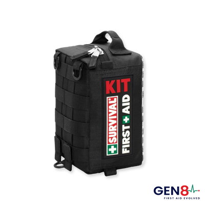 SURVIVAL First Aid KIT – Medium (Gen 8) | Black Vehicle First Aid Kit