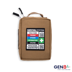 Back of tan Gen 8 SURVIVAL Snake Bite KIT